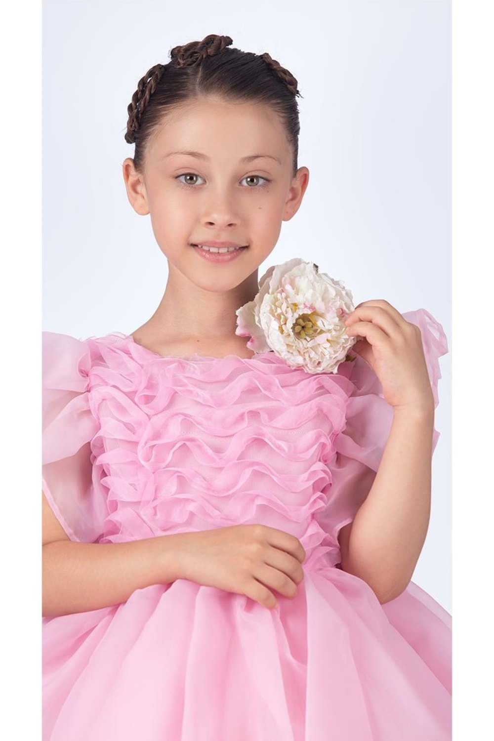 Maronia Kız Çocuk Prenses Model Abiye Elbise - Pembe M00746