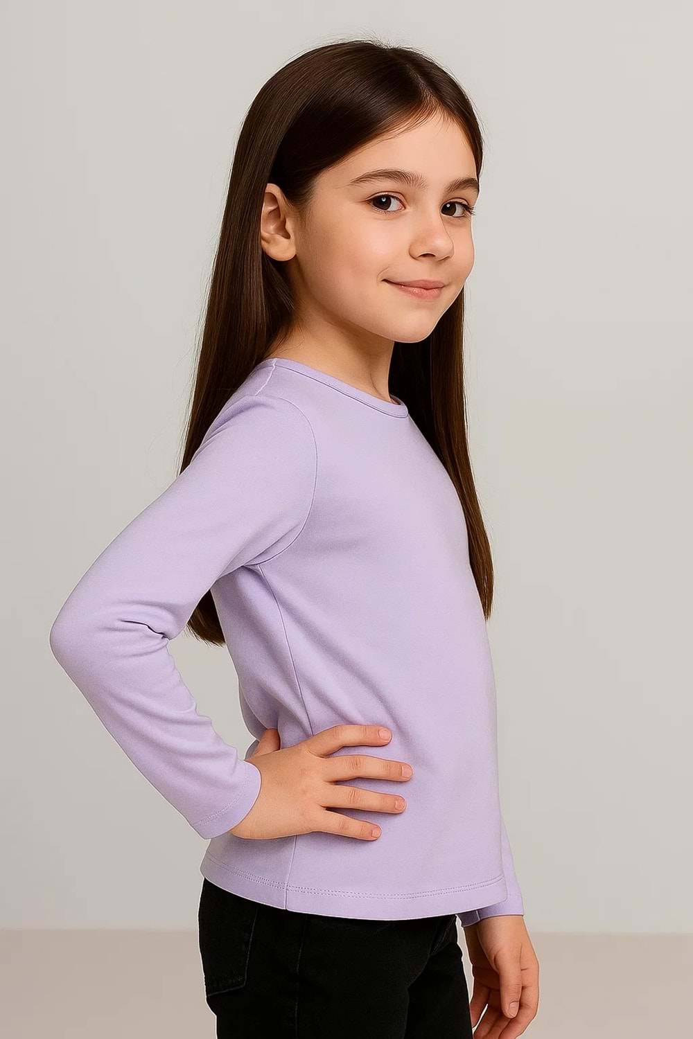 Unisex Çocuk Bisiklet Yaka Uzun Kollu Okul Badi M00748