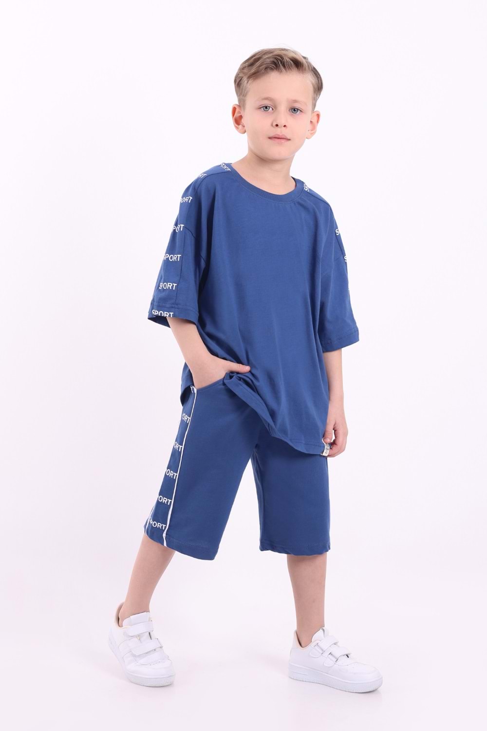 Erkek Çocuk Oversize Sport Baskılı Şortlu Takım M00749