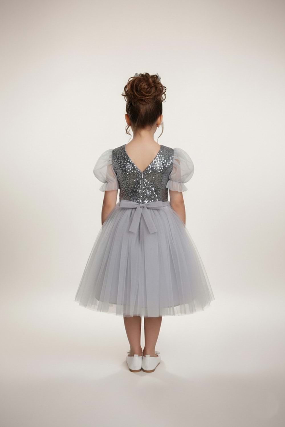 Balon Kol Pul Payet Kız Çocuk Tütü Elbise M00751