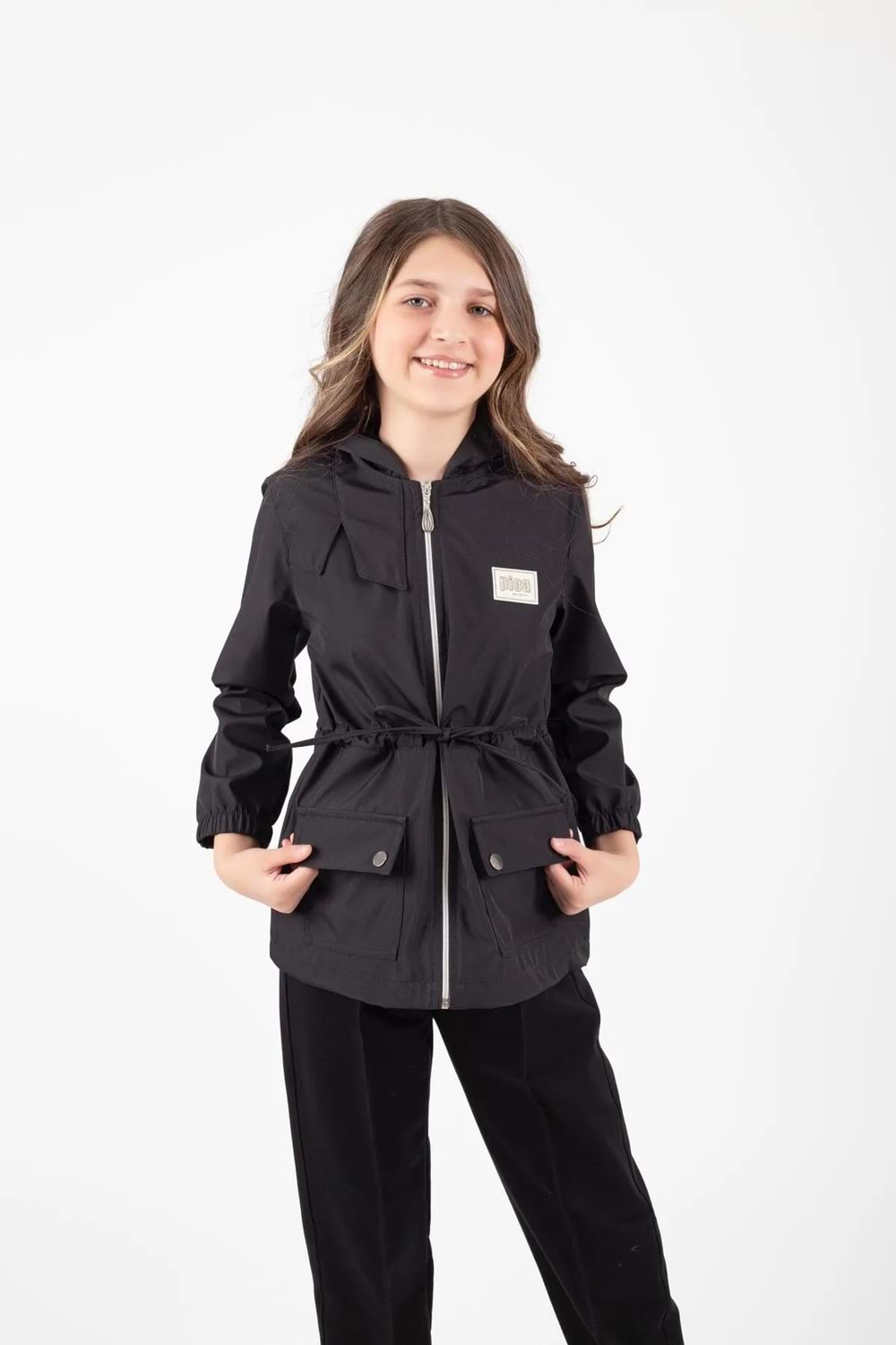 Kız Çocuk Mevsimlik Su İtici Çıtçıt Kapamalı Cepli Yağmurluk M00752