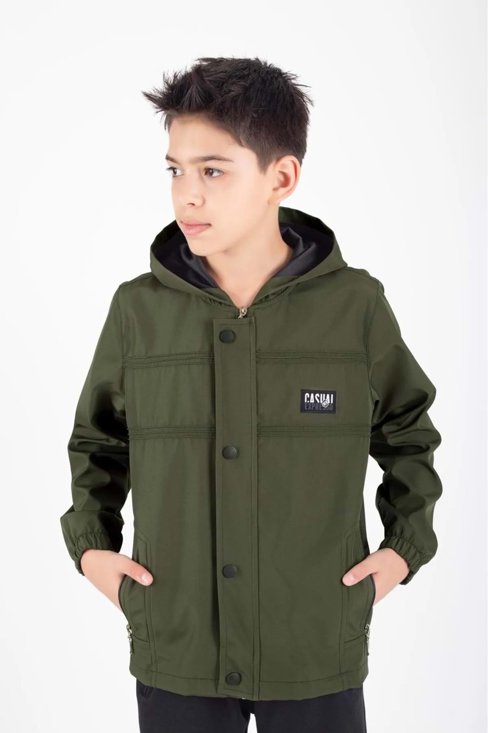 Erkek Çocuk Mevsimlik Su İtici Çıtçıt Kapamalı Cepli Yağmurluk M00753