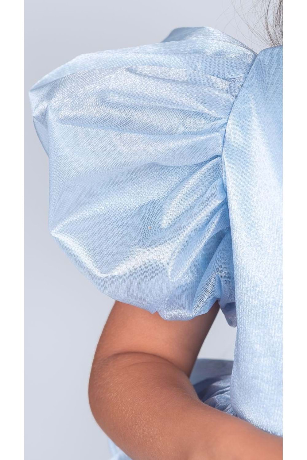 Kız Çocuk Eklenebilir Kuyruk Detaylı, Taçlı Aspendos Abiye Elbise M00758