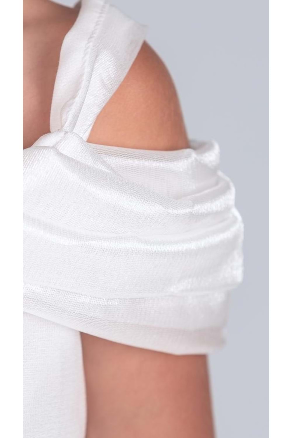 Kız Çocuk Düşük Omuz Detaylı Işıltılı Prenses Elbisesi M00760