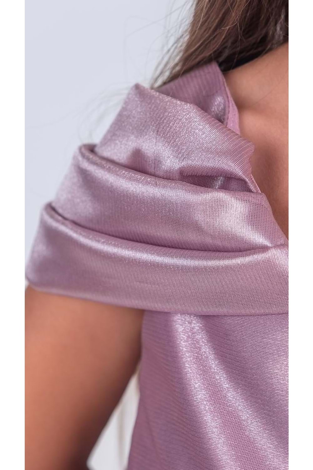 Kız Çocuk Düşük Omuz Detaylı Işıltılı Prenses Elbisesi M00760