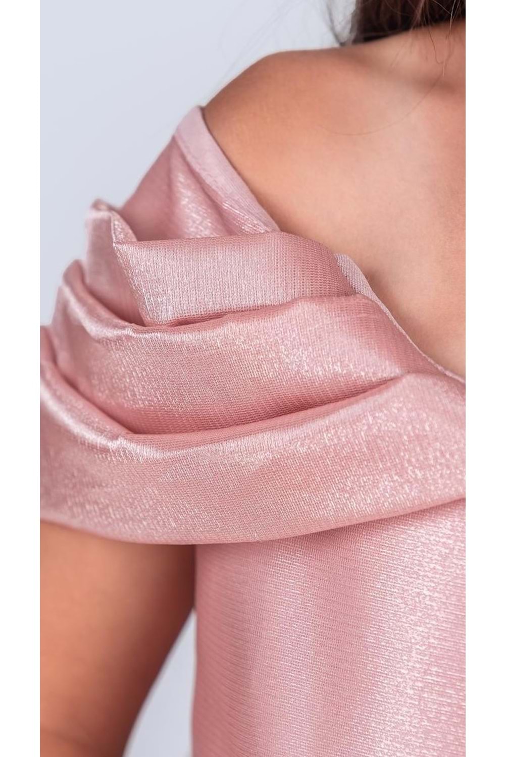 Kız Çocuk Düşük Omuz Detaylı Işıltılı Prenses Elbisesi M00760