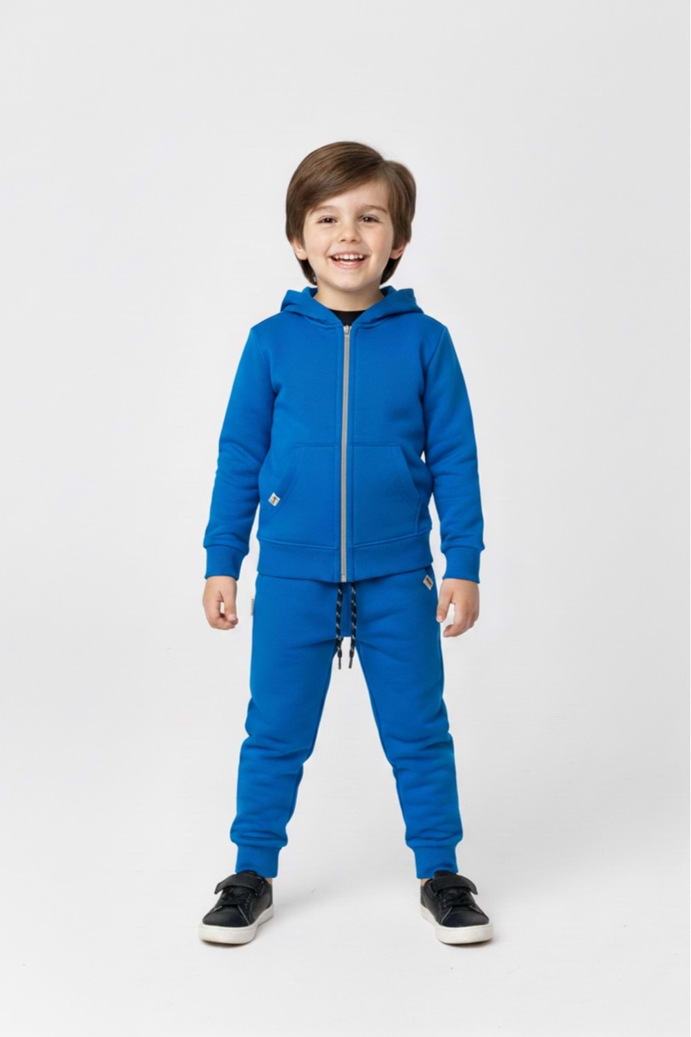 Erkek Çocuk Fermuar Kapamalı Kapüşonlu Mevsimlik Eşofman Takımı M00765