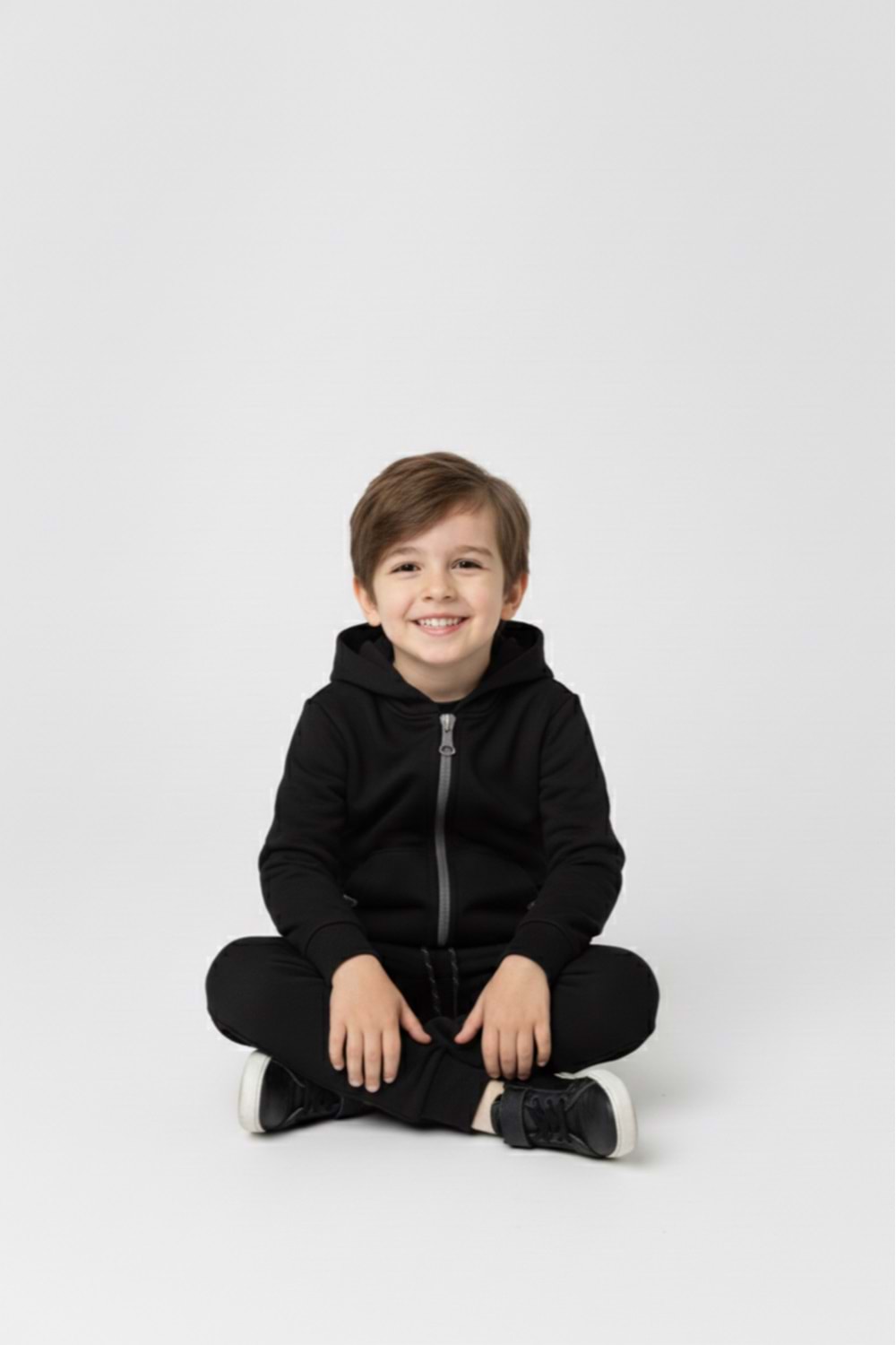 Erkek Çocuk Fermuar Kapamalı Kapüşonlu Mevsimlik Eşofman Takımı M00765