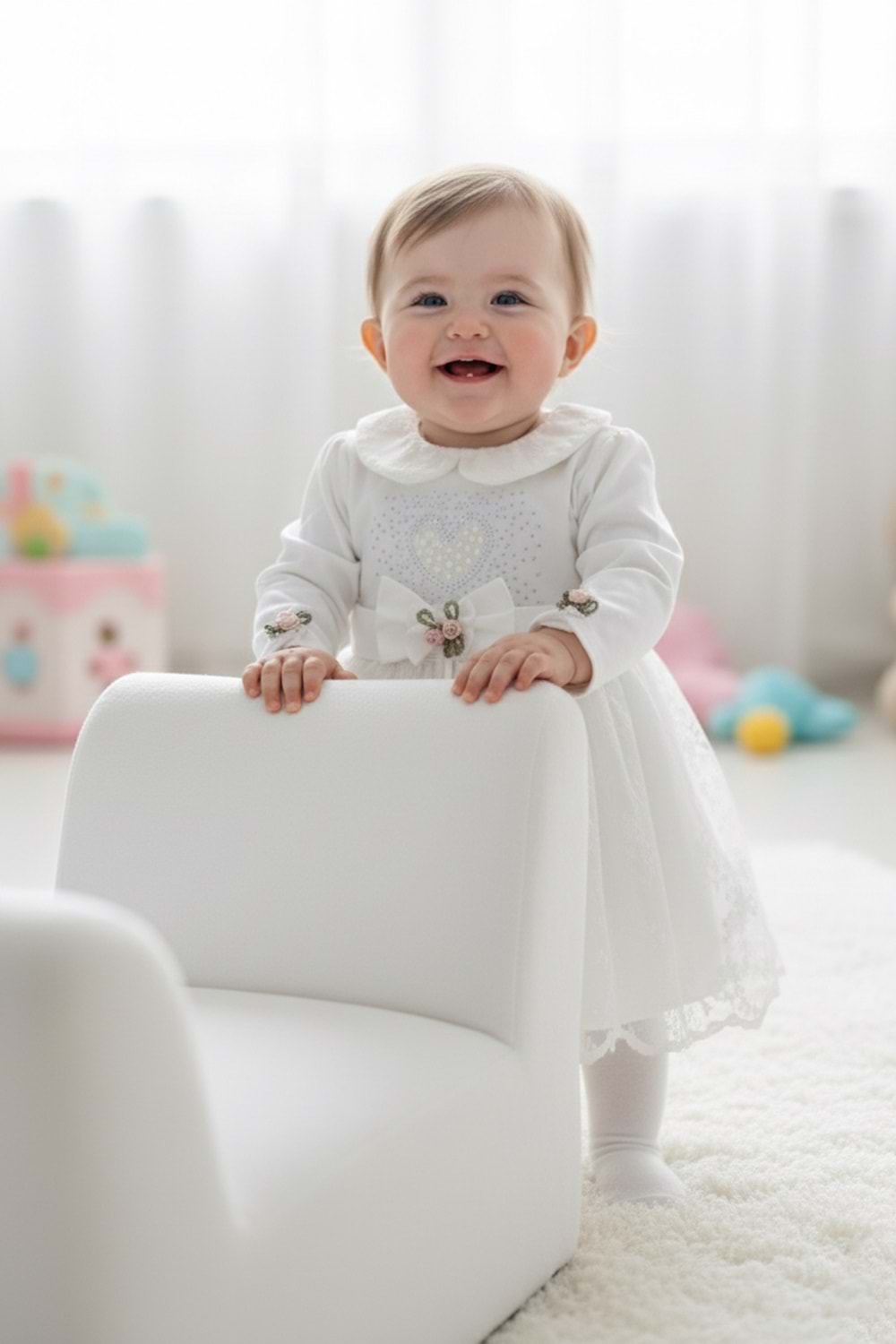 Kız Bebek Taşlı Dantel Mevlit Elbise M00767