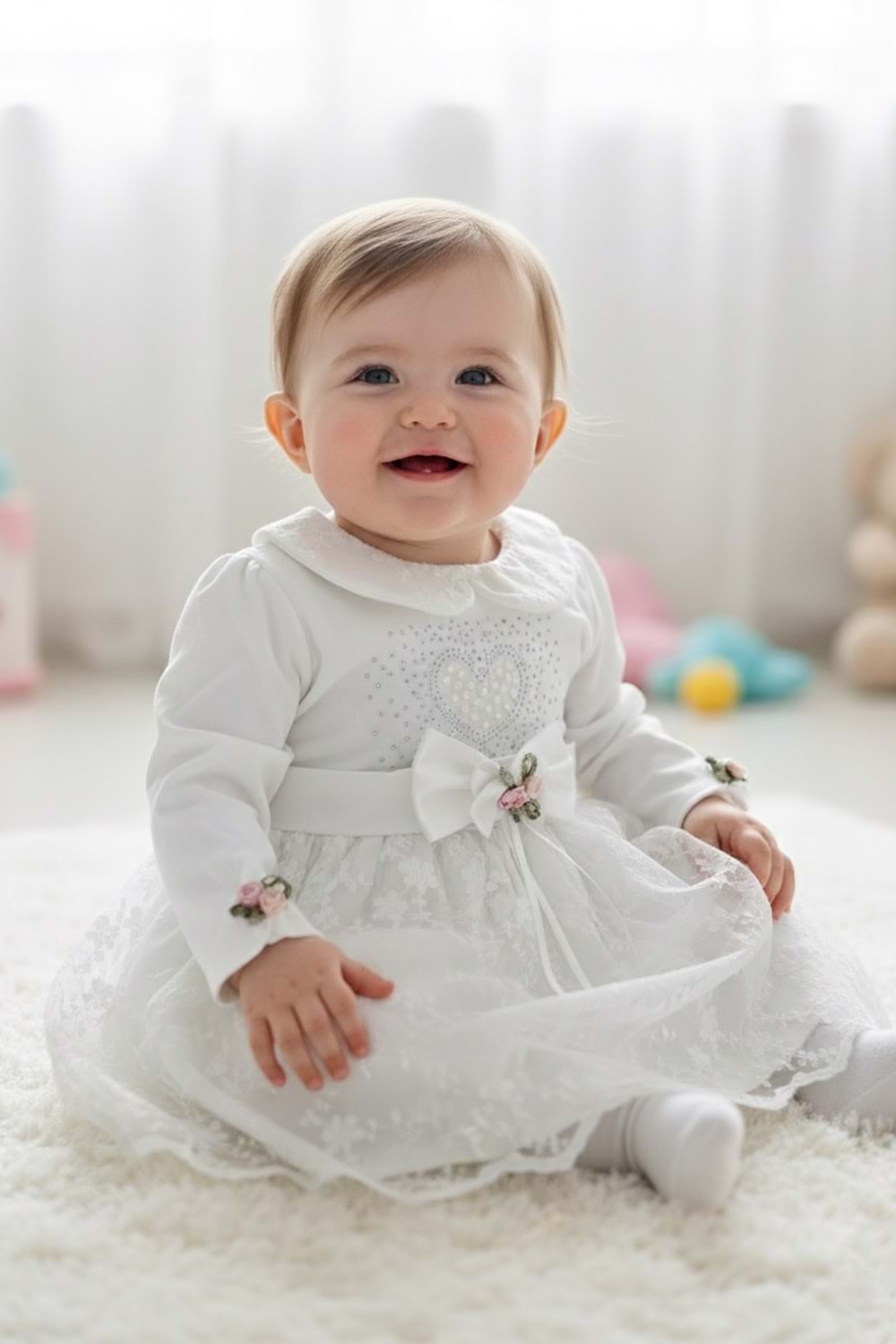 Kız Bebek Taşlı Dantel Mevlit Elbise M00767