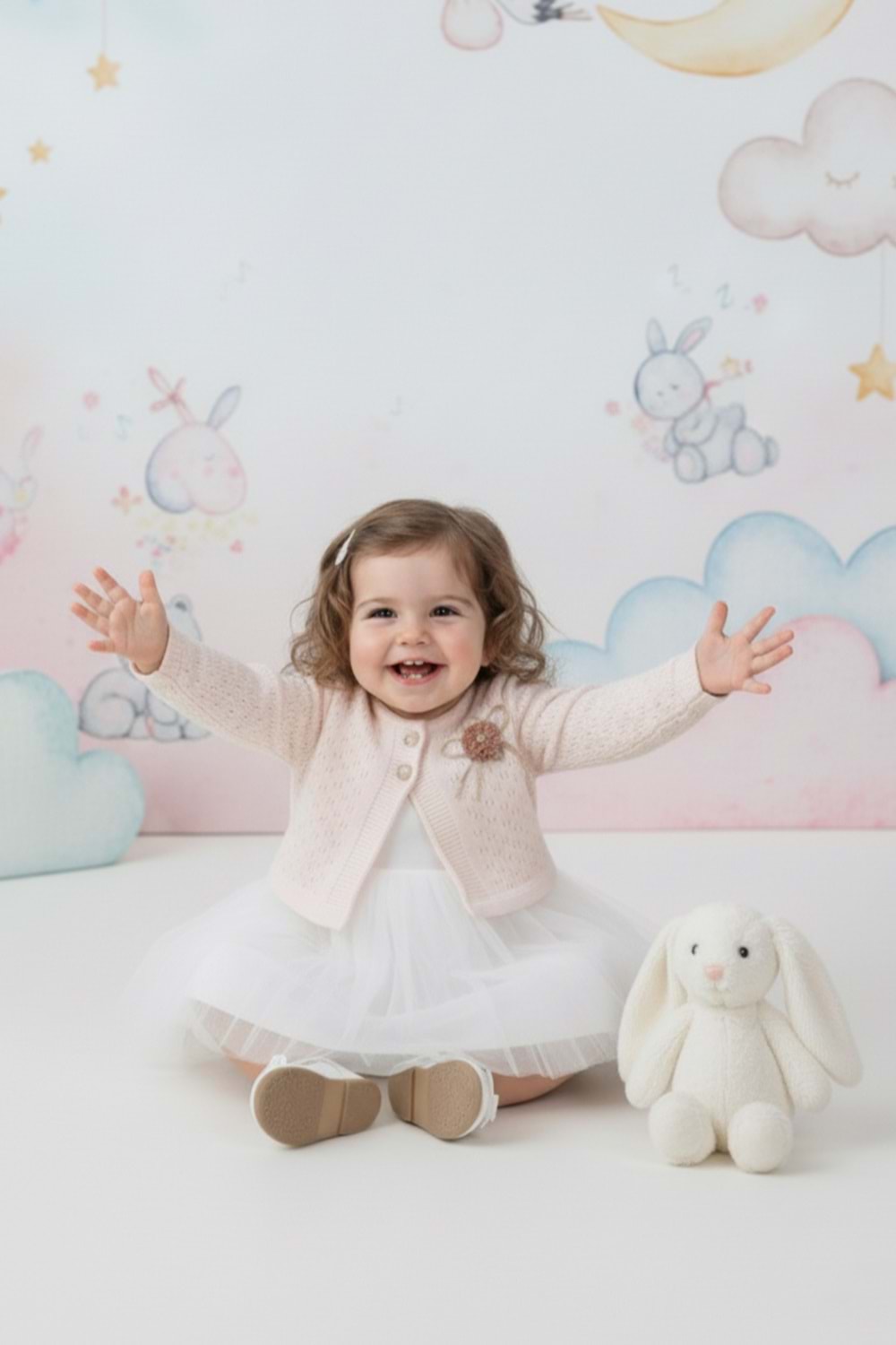 Triko Bolerolu Kız Bebek Elbise M00770