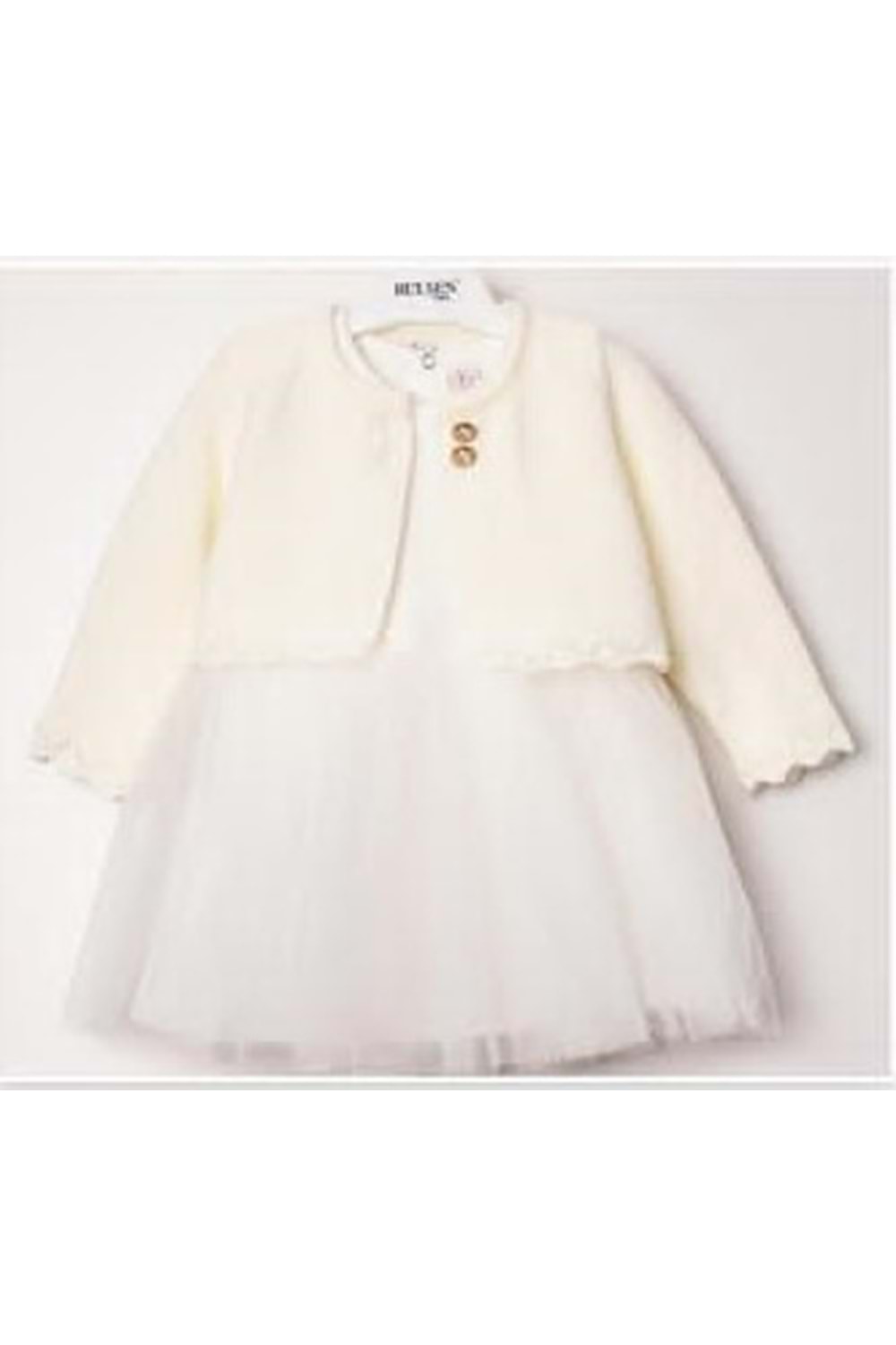 Triko Bolerolu Kız Bebek Elbise M00772