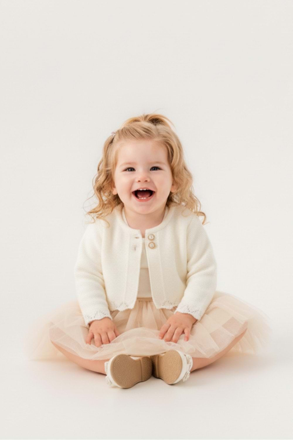 Triko Bolerolu Kız Bebek Elbise M00772