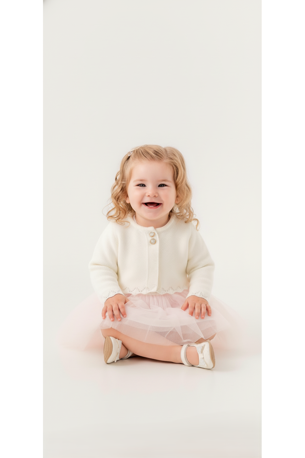 Triko Bolerolu Kız Bebek Elbise M00772