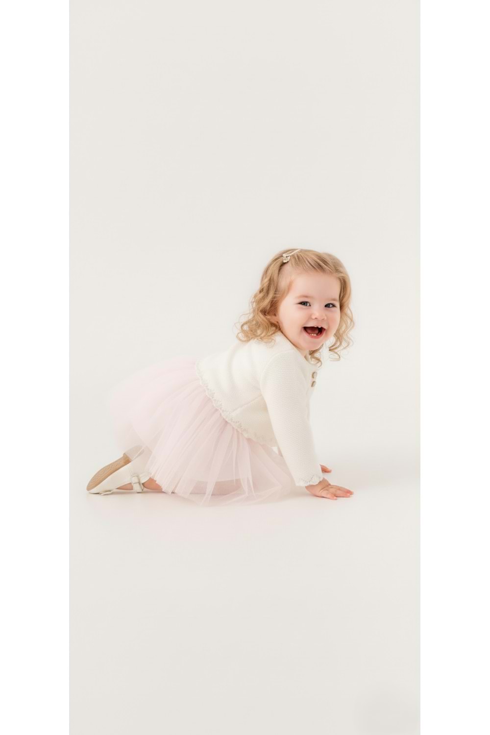 Triko Bolerolu Kız Bebek Elbise M00772