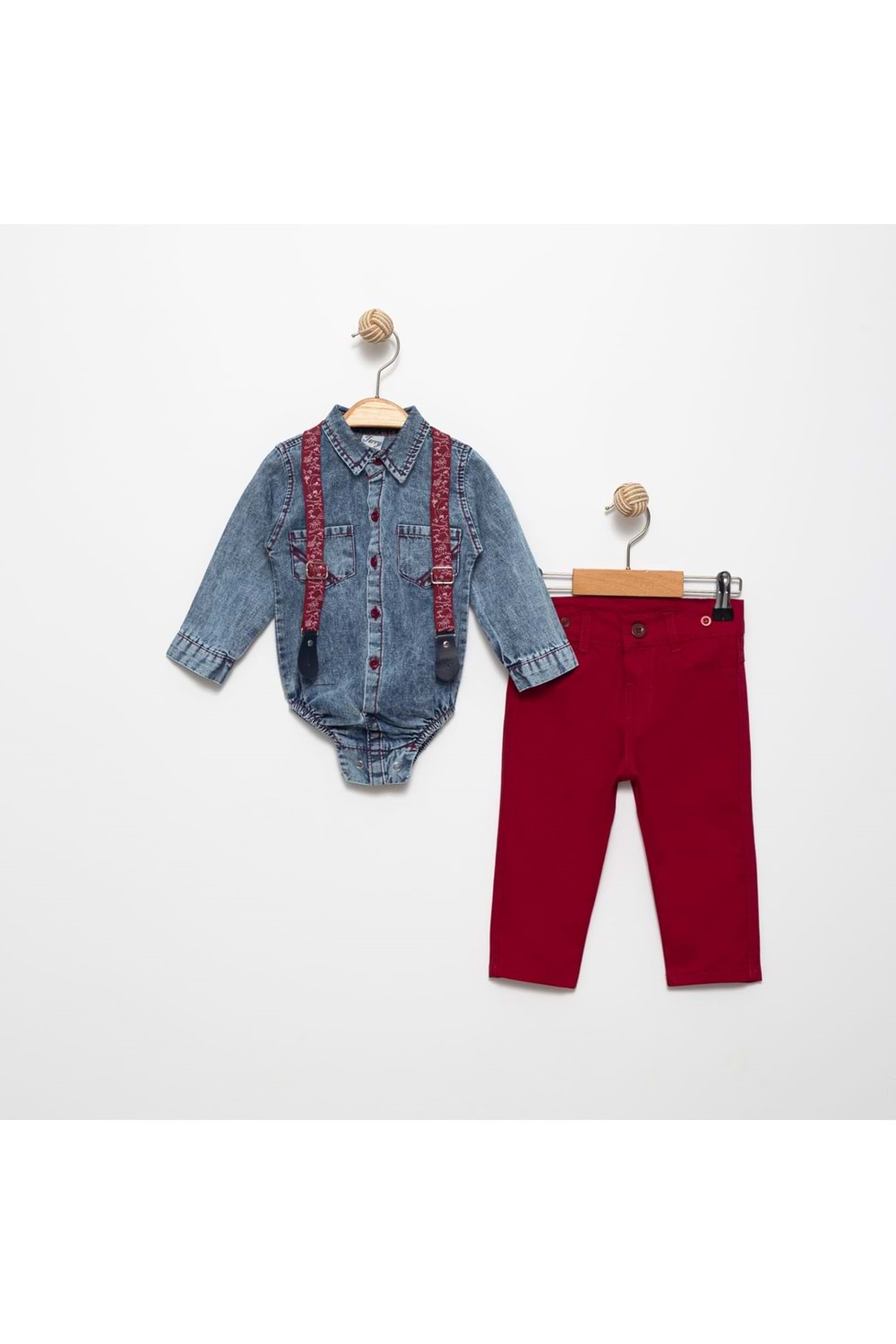 Jeans Gömlek Gabardin Pantolon Erkek Bebek Takımı M00774