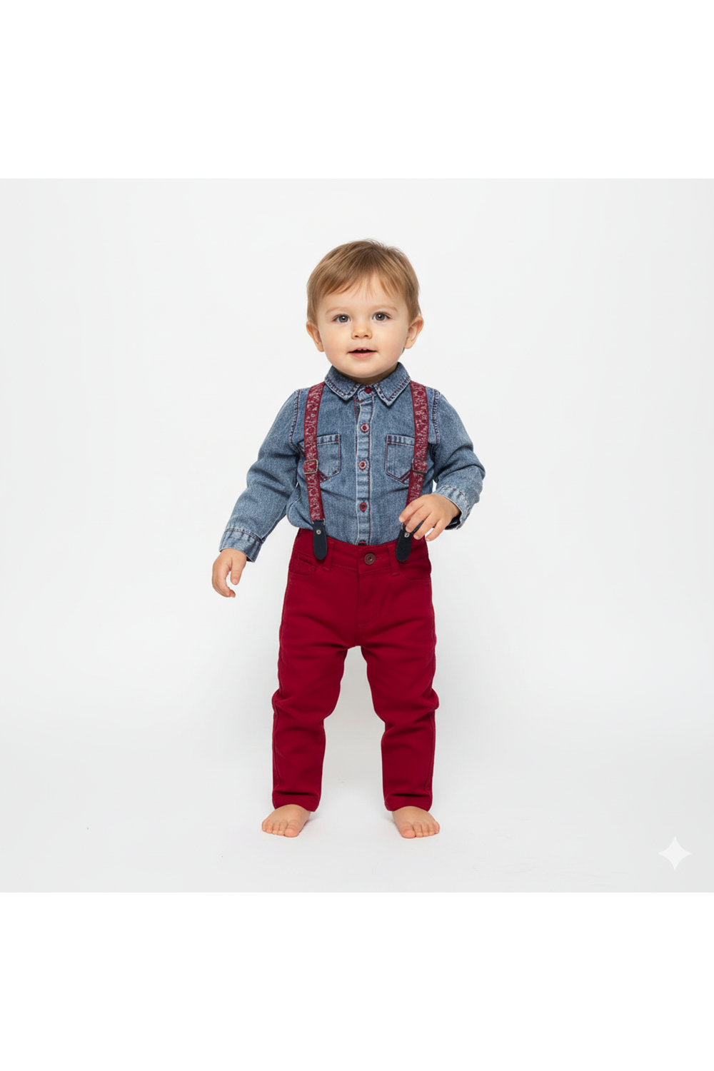 Jeans Gömlek Gabardin Pantolon Erkek Bebek Takımı M00774