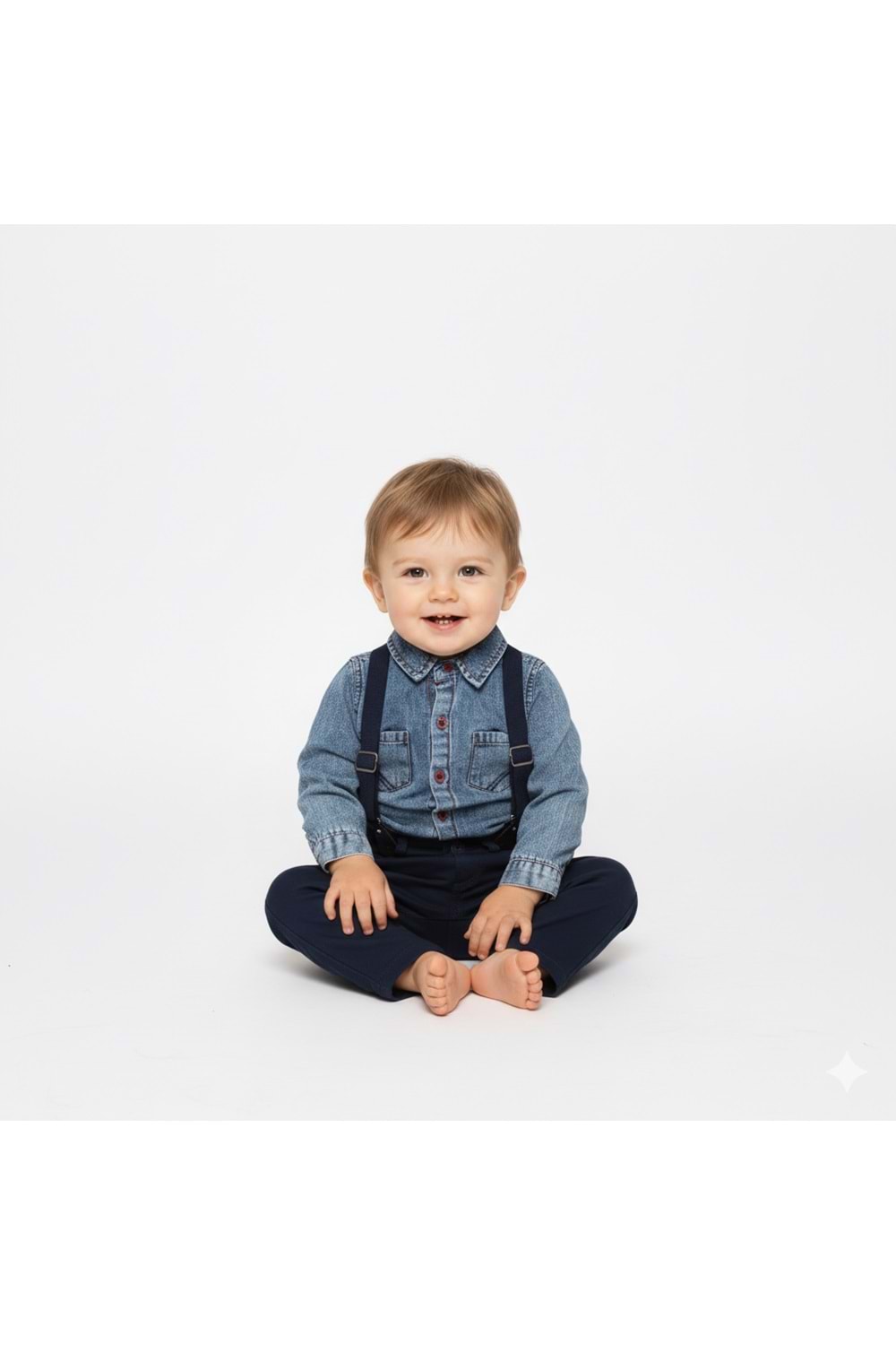 Jeans Gömlek Gabardin Pantolon Erkek Bebek Takımı M00774