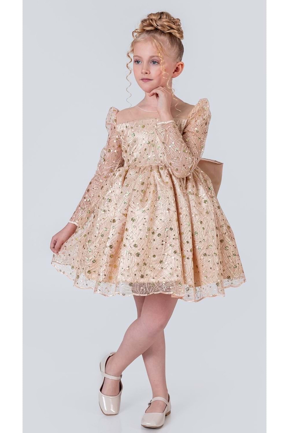 Ruche Lipa Kız Çocuk Abiye M00783