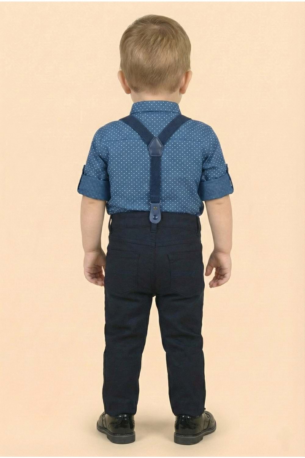 Erkek Bebek Askı Papyon Gömlek Pantolon Takım M00785