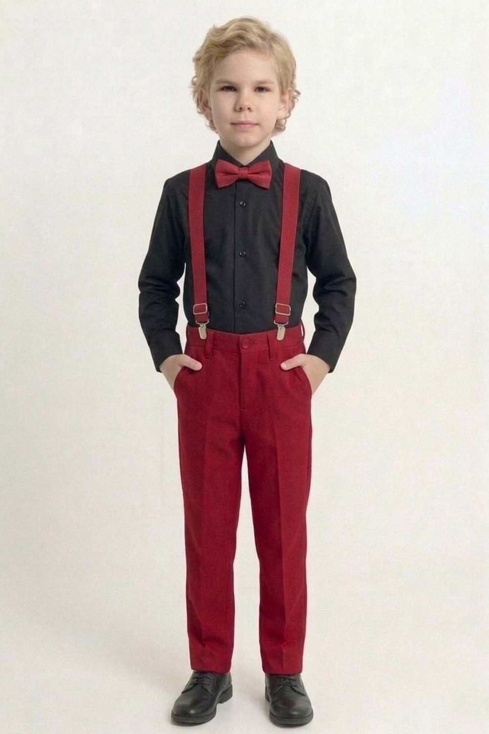 Renkli Gömlekli Erkek Çocuk Takım M00788