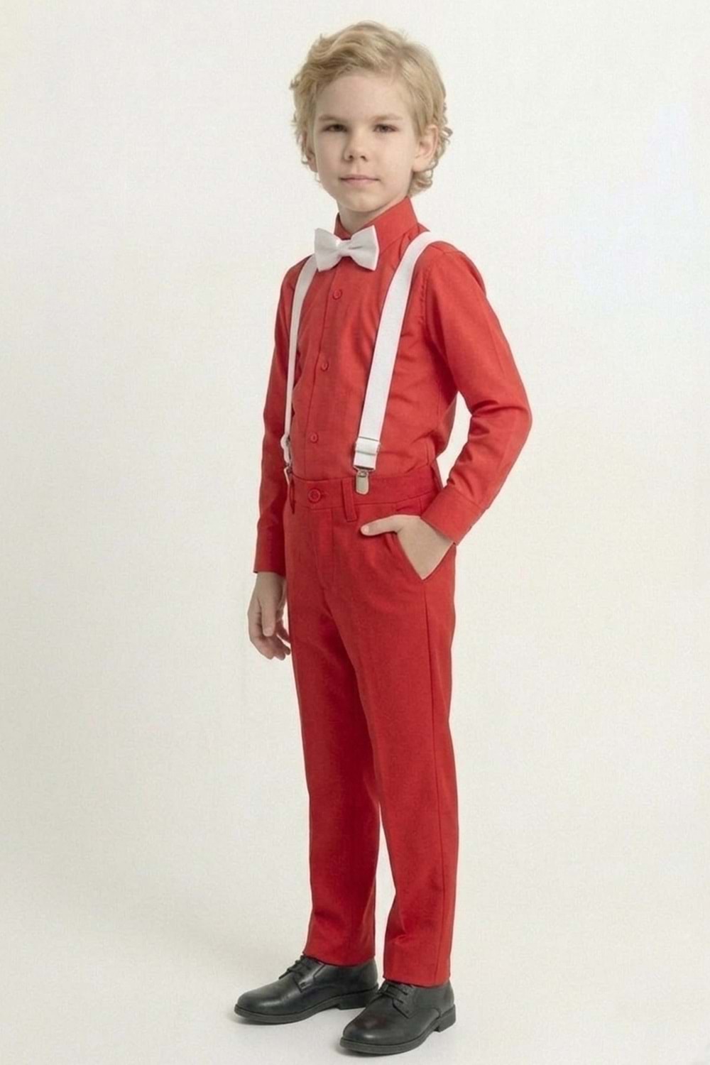 Renkli Gömlekli Erkek Çocuk Takım M00788