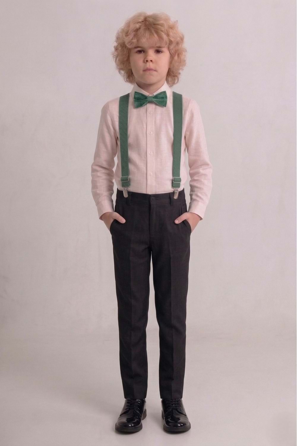 Renkli Gömlekli Erkek Çocuk Takım M00788