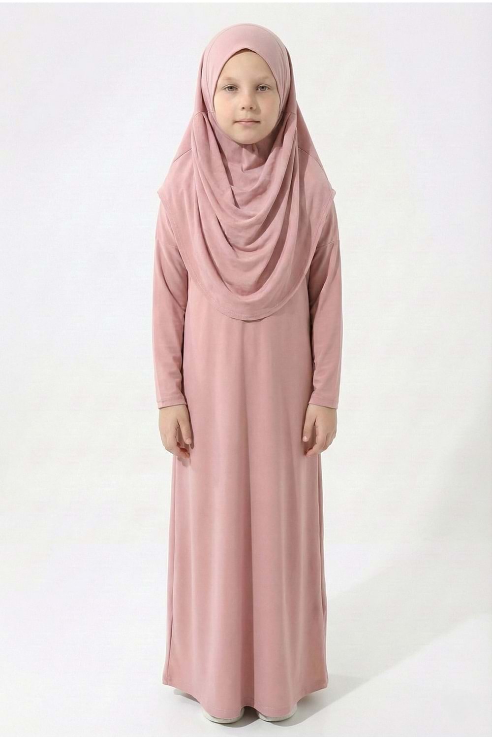 Pratik Başörtülü Kız Çocuk Namaz Elbisesi M00789