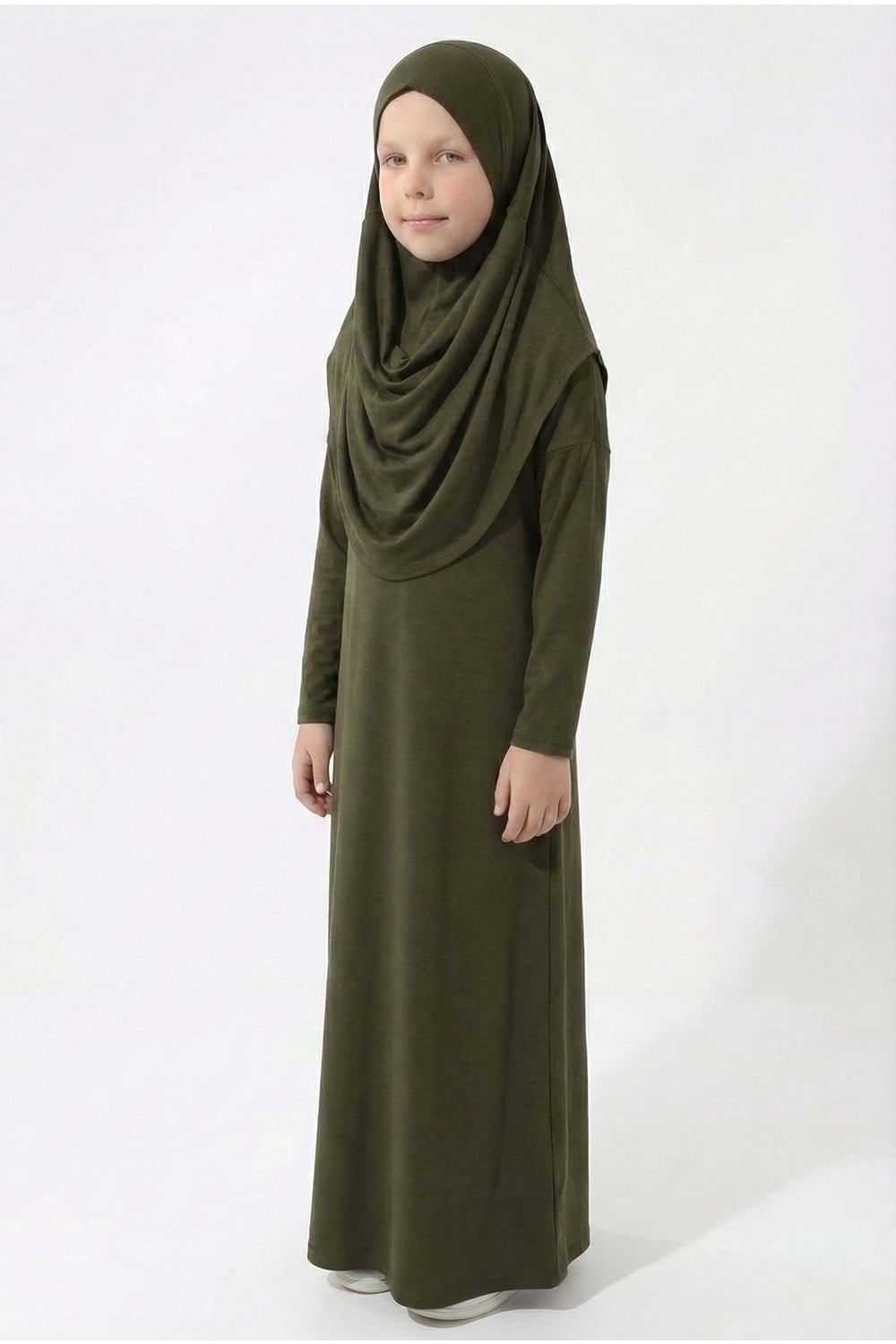 Pratik Başörtülü Kız Çocuk Namaz Elbisesi M00789