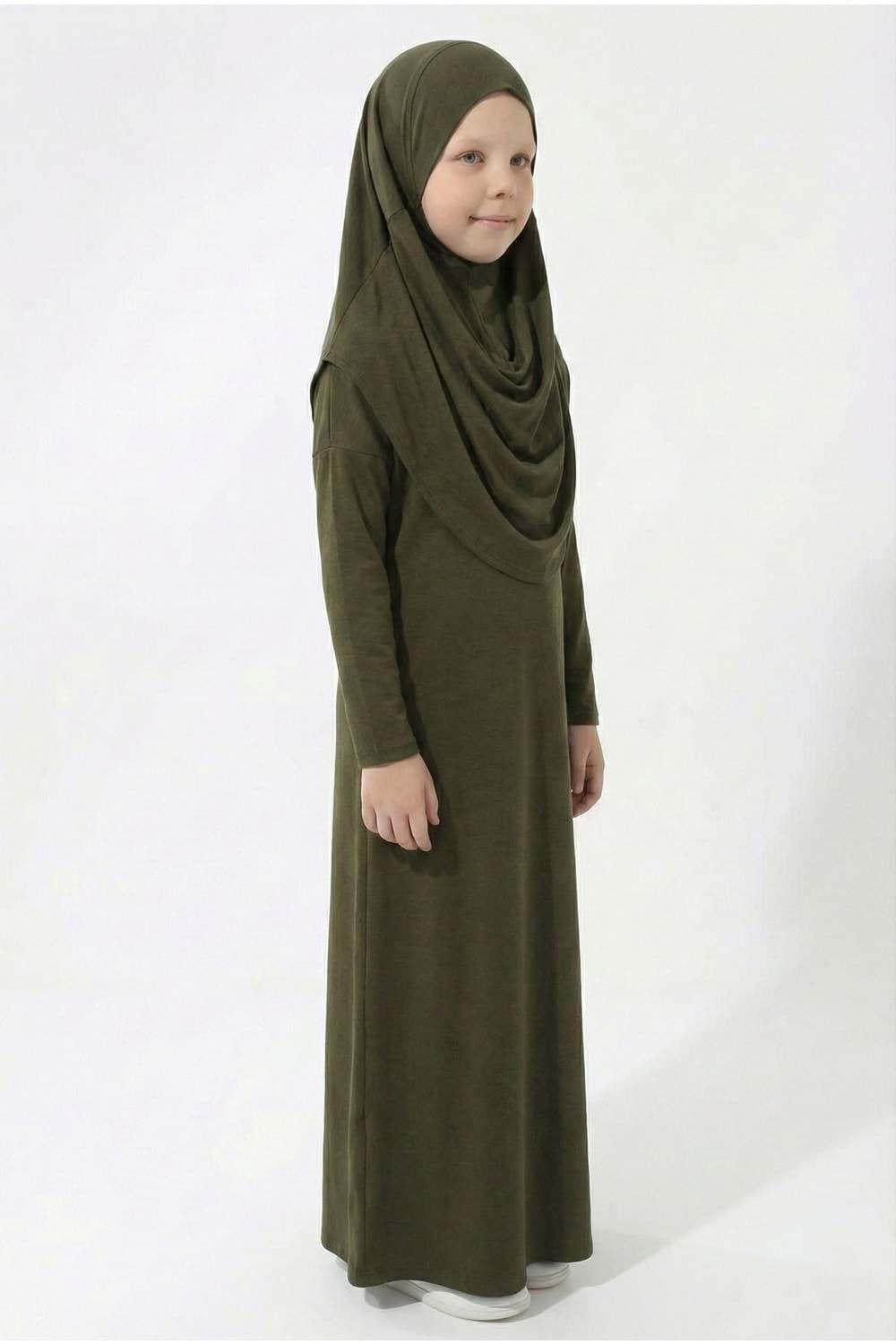 Pratik Başörtülü Kız Çocuk Namaz Elbisesi M00789