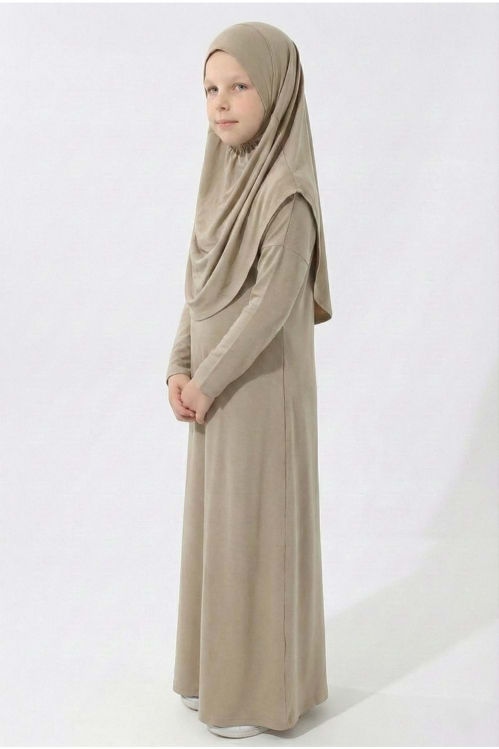 Pratik Başörtülü Kız Çocuk Namaz Elbisesi M00789