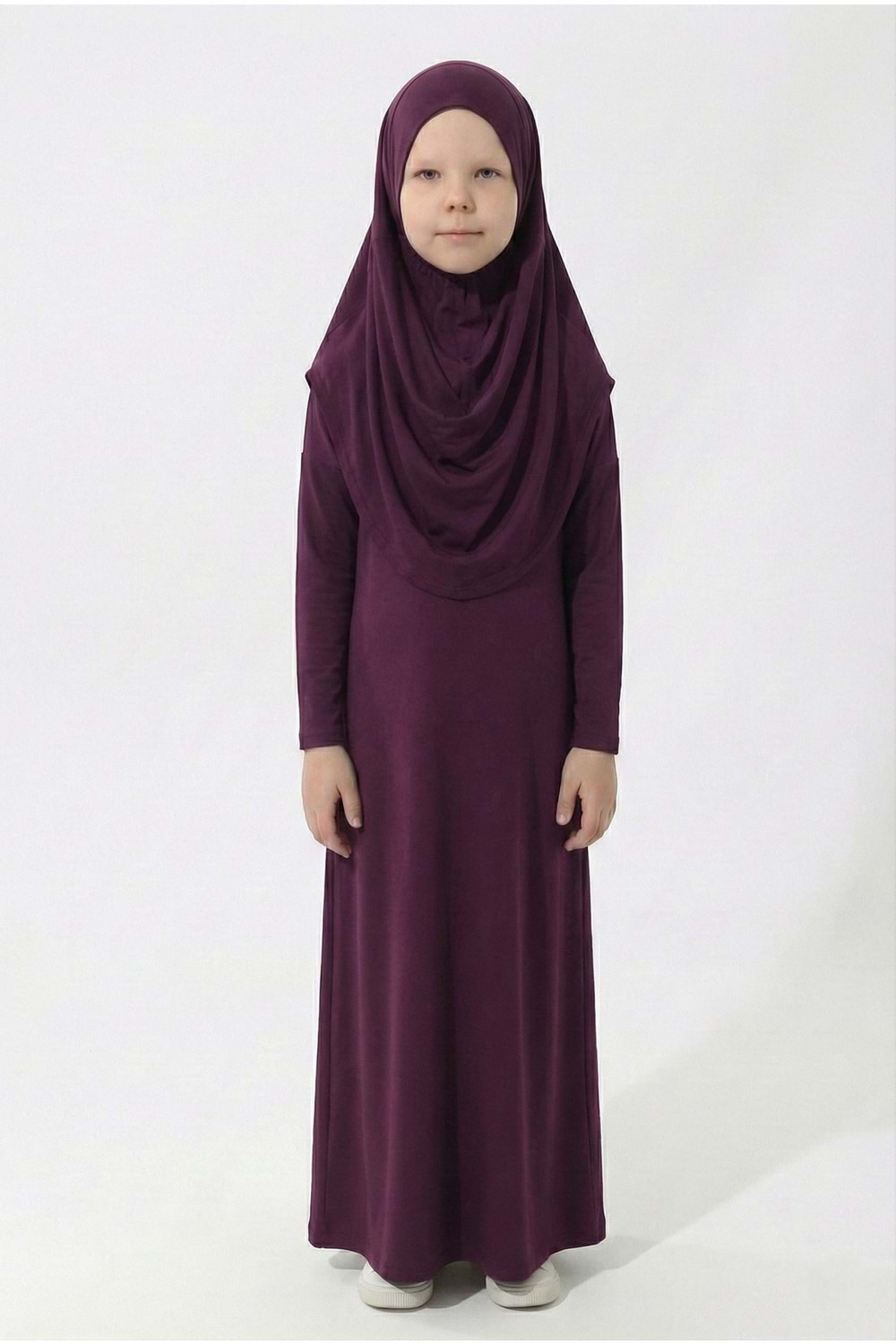 Pratik Başörtülü Kız Çocuk Namaz Elbisesi M00789