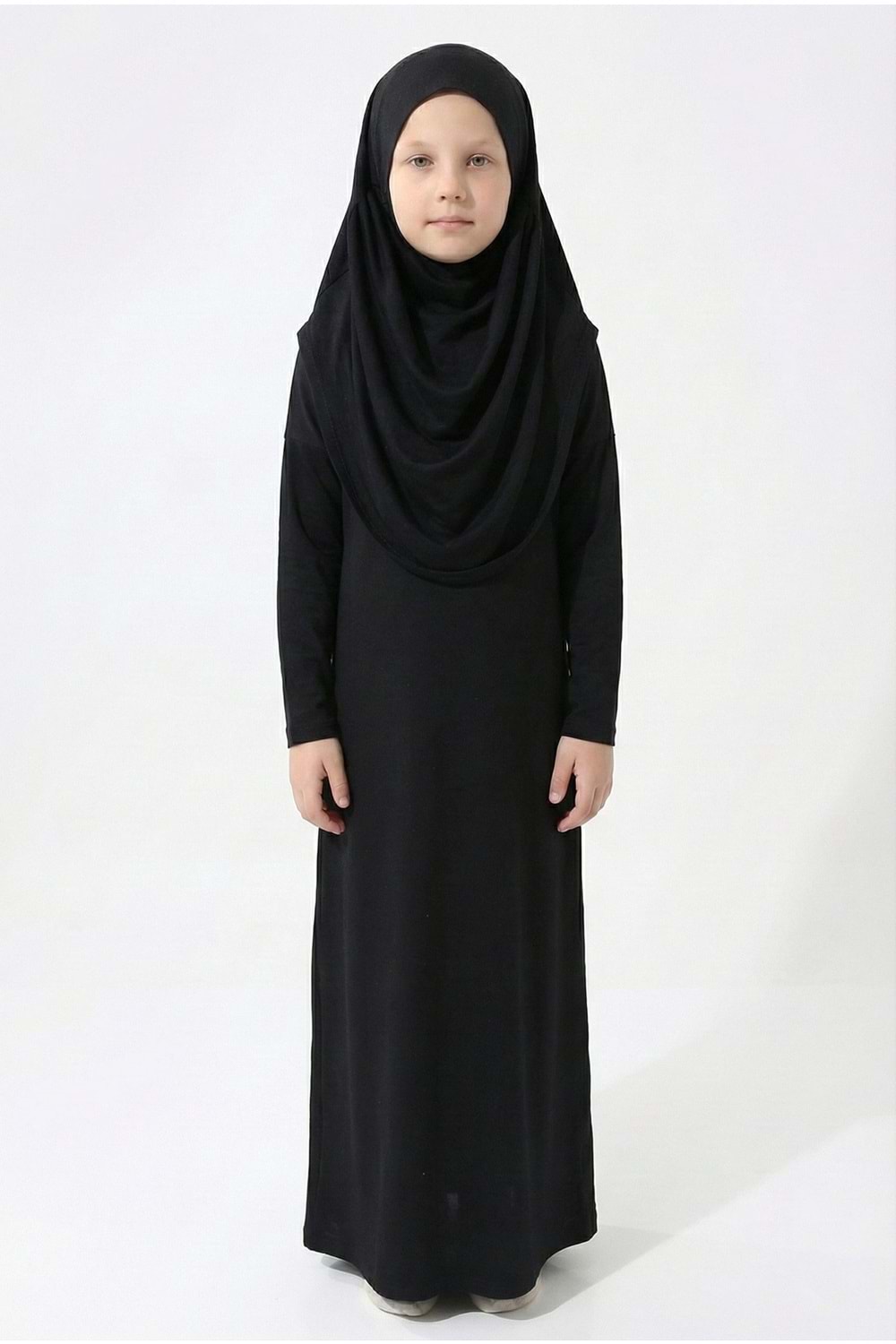 Pratik Başörtülü Kız Çocuk Namaz Elbisesi M00789
