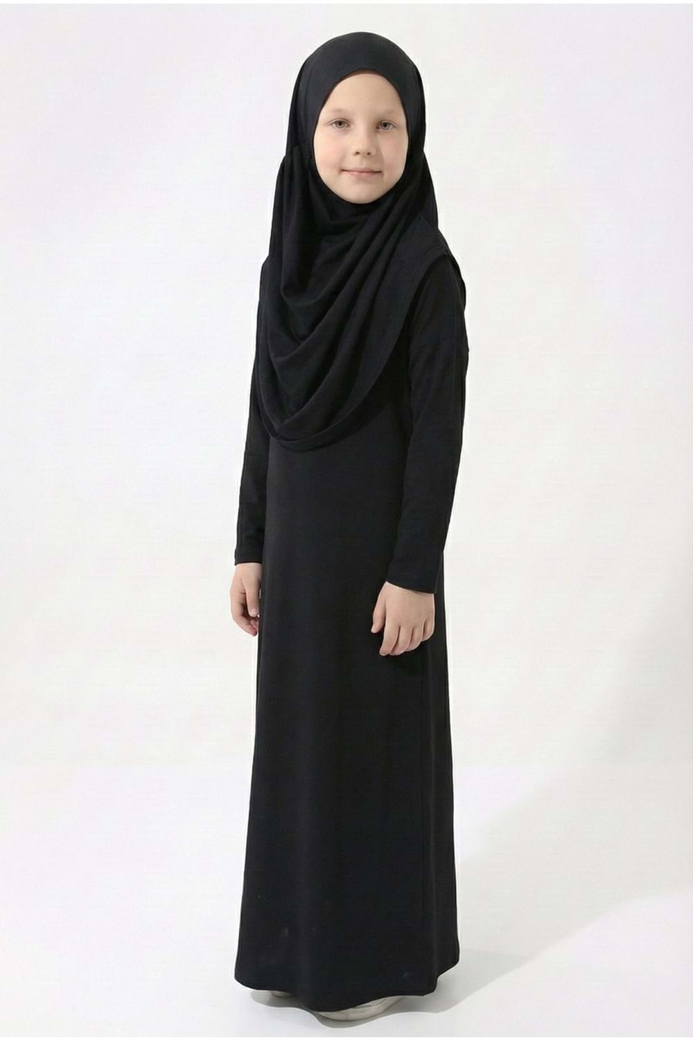 Pratik Başörtülü Kız Çocuk Namaz Elbisesi M00789