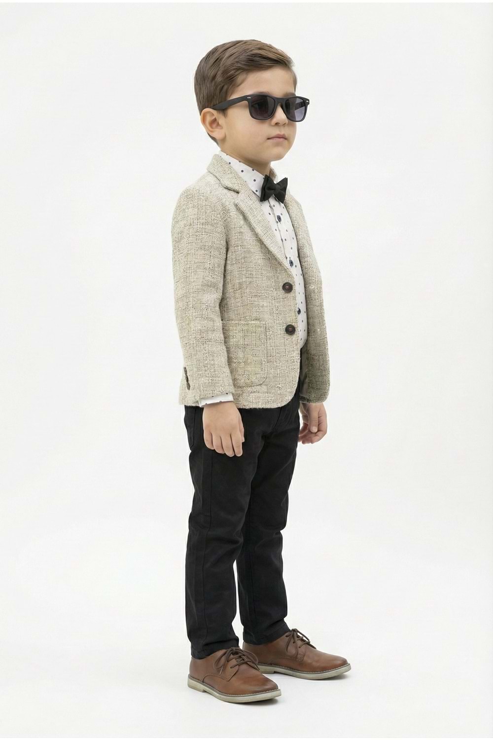 Blazer Ceketli Gömlekli Erkek Çocuk Spor Takım Elbise M00792
