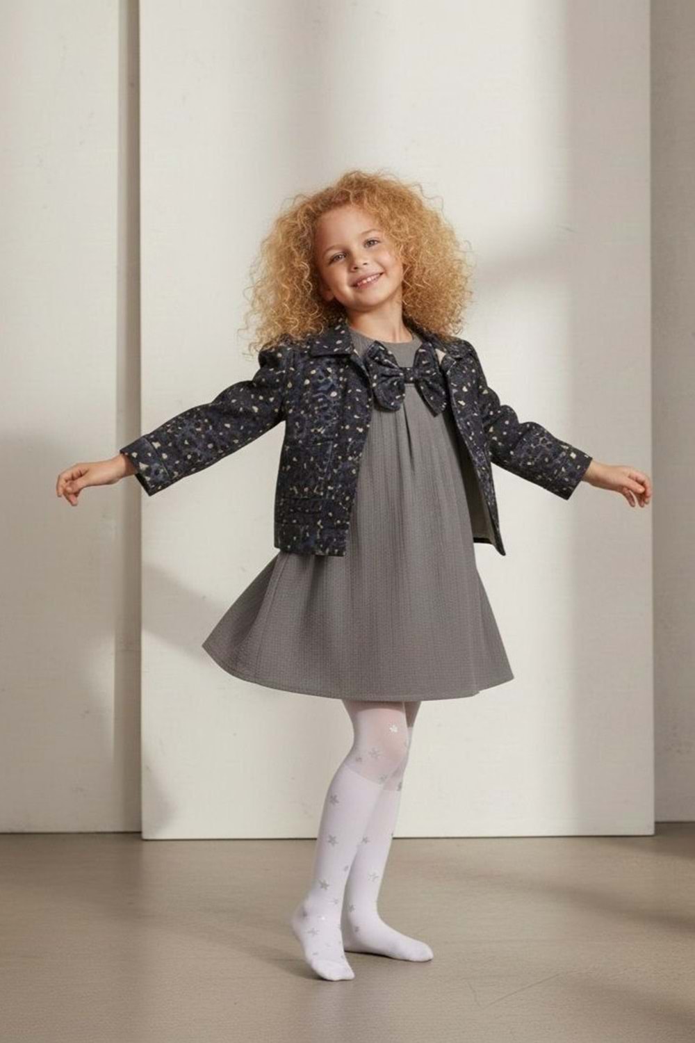 Ceketli Elbiseli Kız Çocuk Takımı M00794