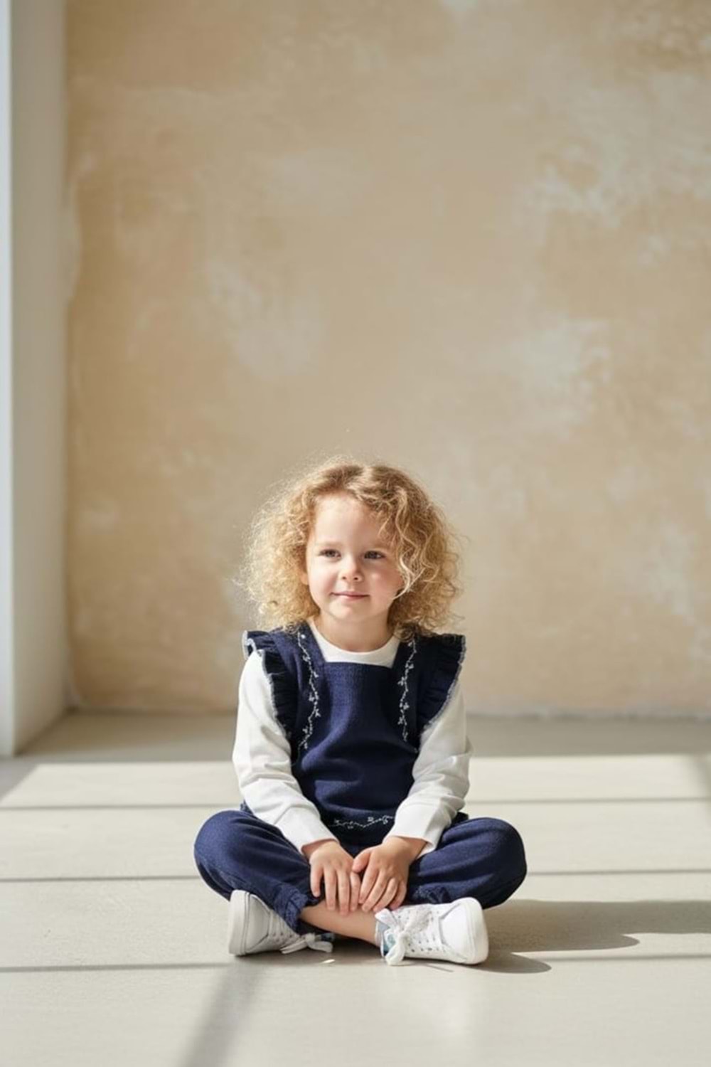 Kız Çocuk Otantik Kot Pantolon ve Bluz Takımı M00797