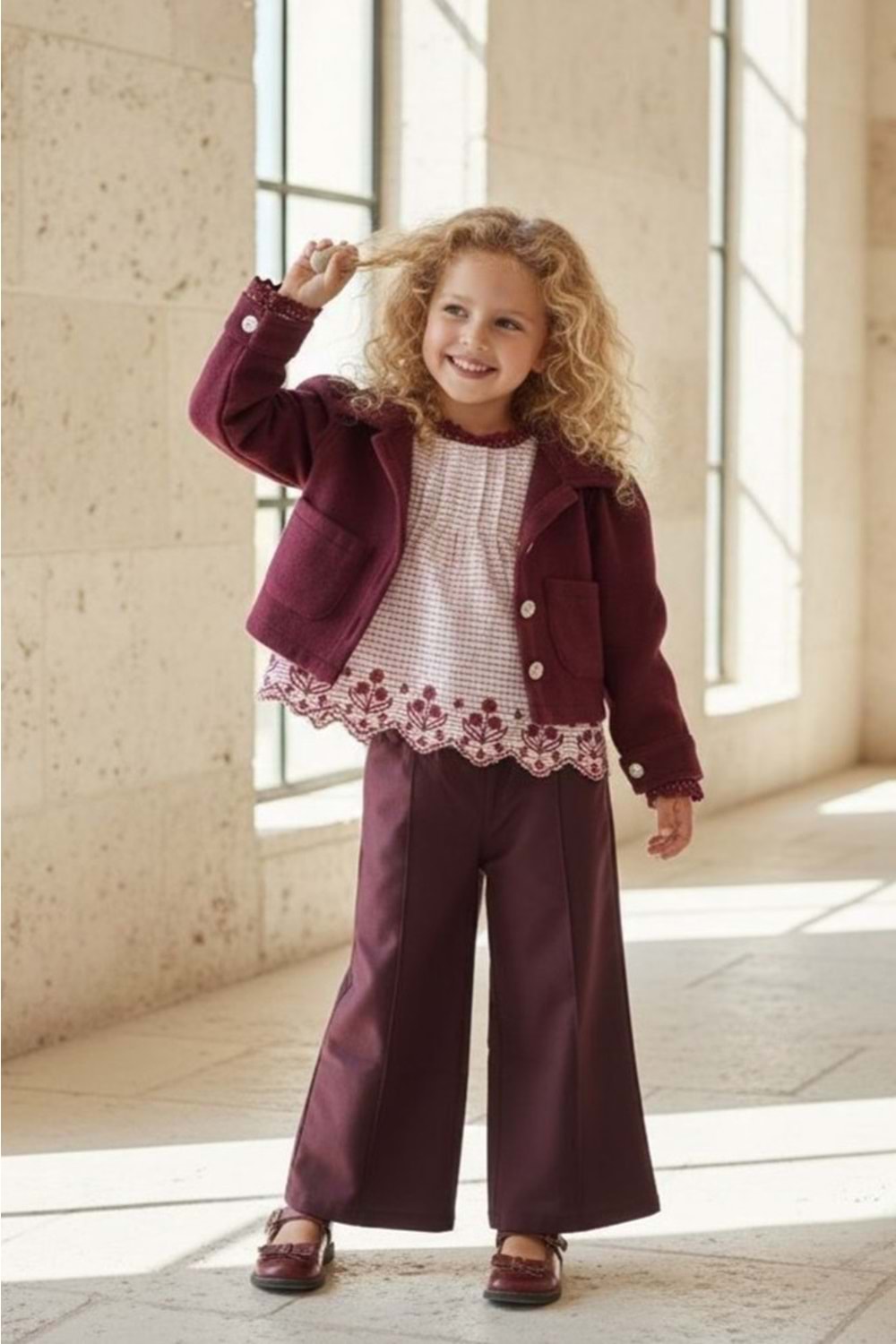 Kız Çocuk Kaşe Ceketli Takım M00799