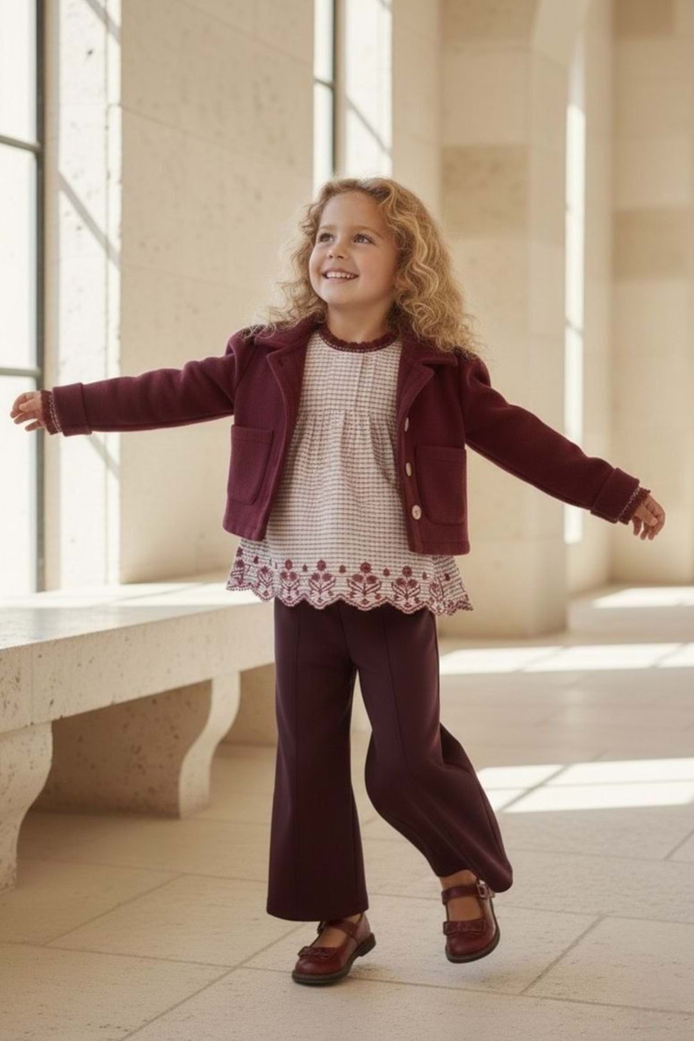 Kız Çocuk Kaşe Ceketli Takım M00799