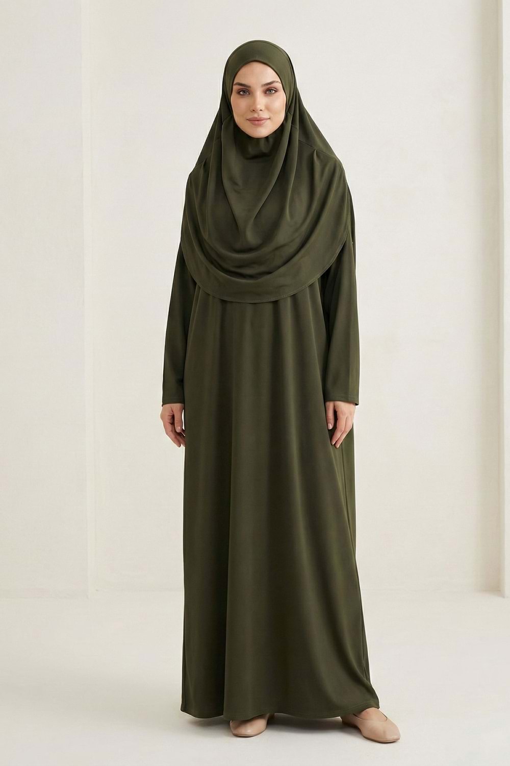 Pratik Başörtülü Kadın Namaz Elbisesi M00802