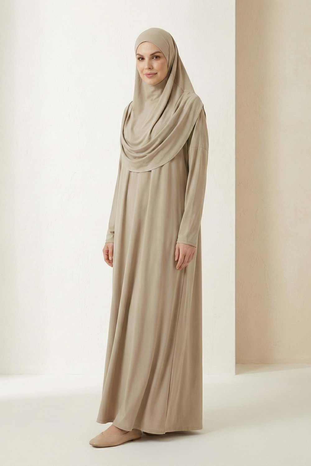 Pratik Başörtülü Kadın Namaz Elbisesi M00802