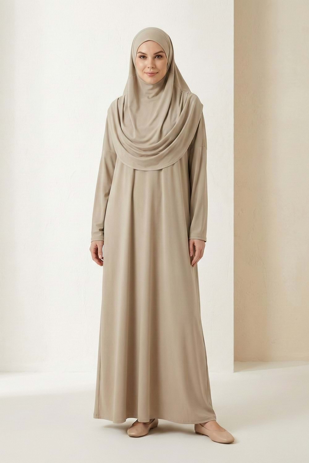 Pratik Başörtülü Kadın Namaz Elbisesi M00802