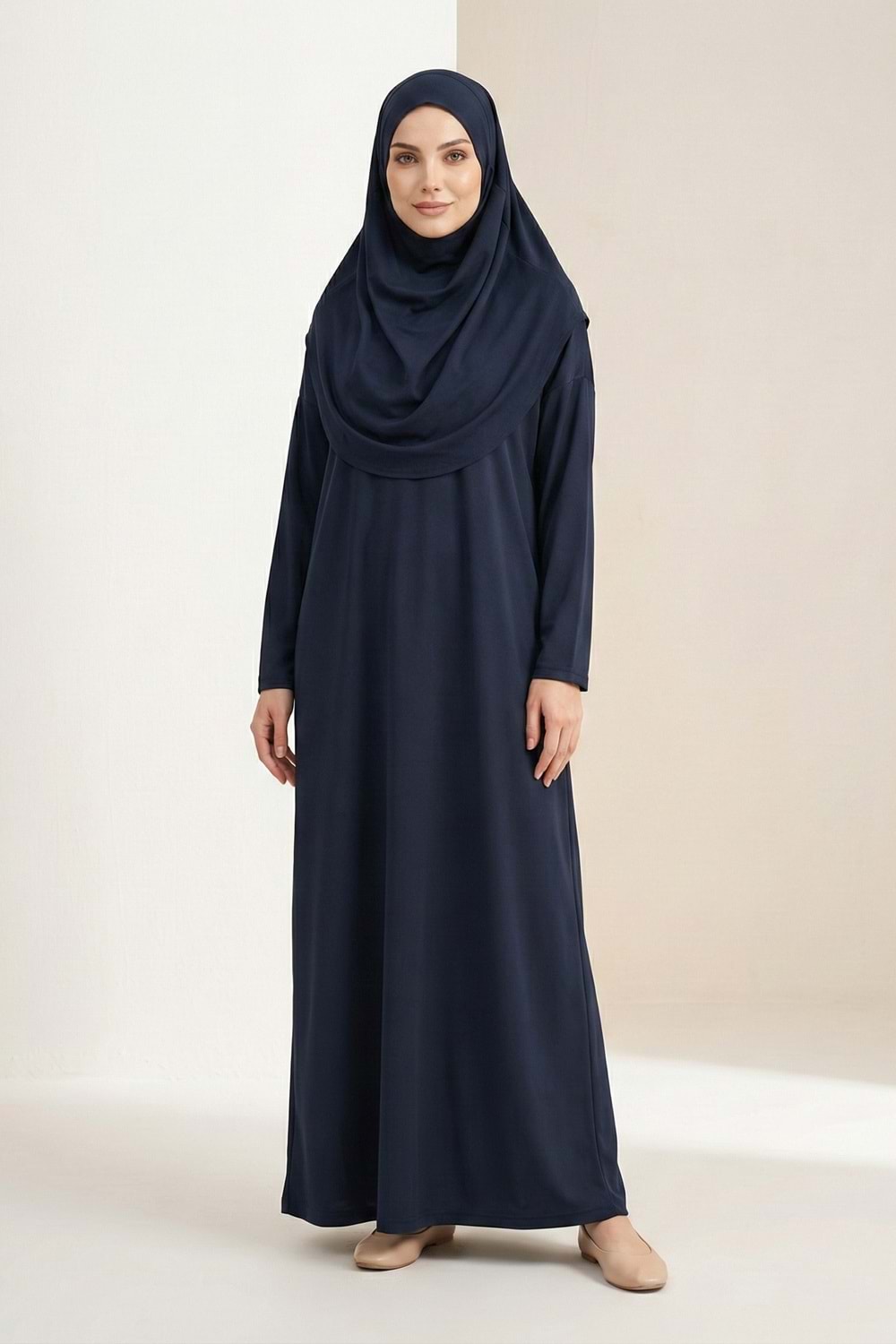 Pratik Başörtülü Kadın Namaz Elbisesi M00802