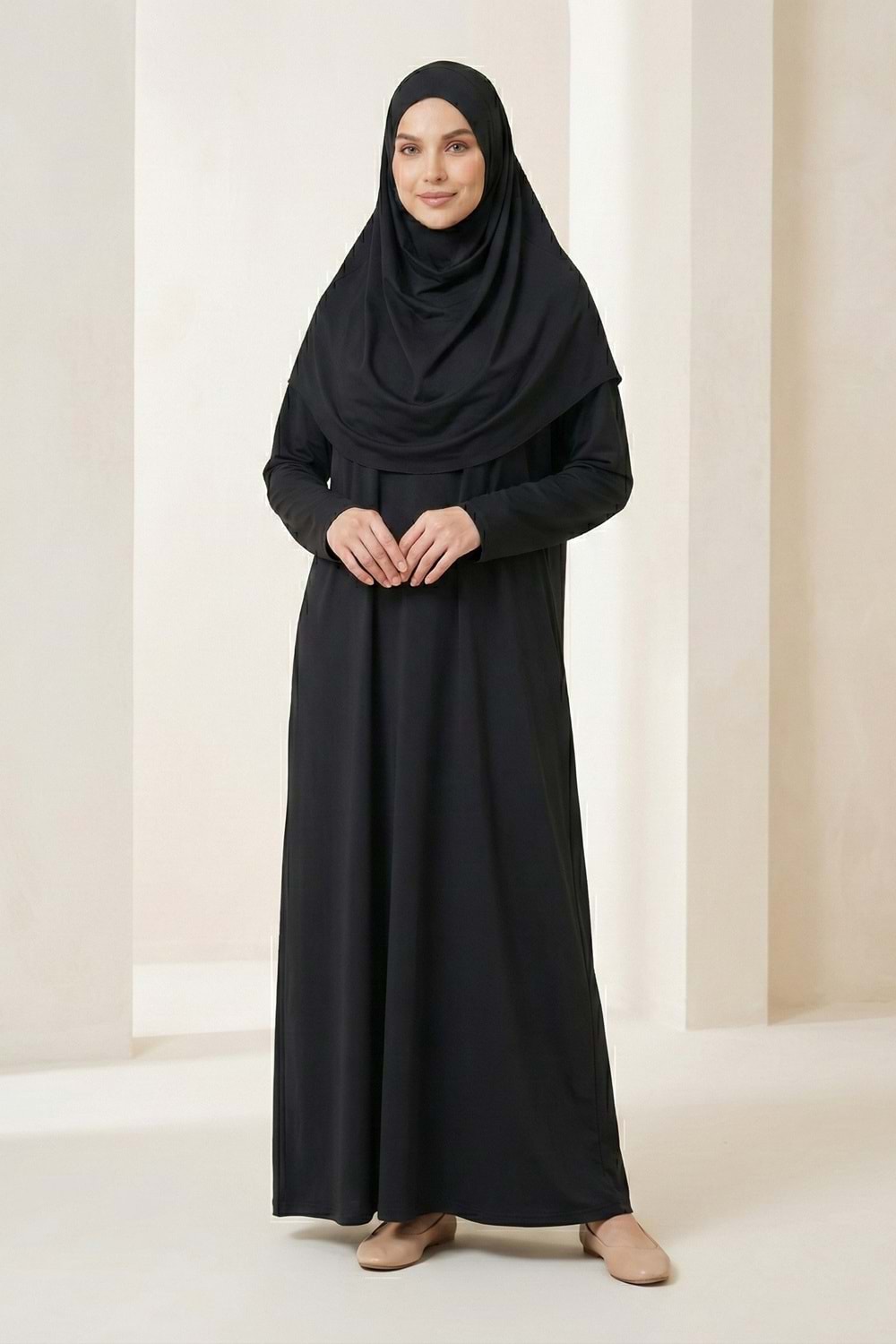 Pratik Başörtülü Kadın Namaz Elbisesi M00802