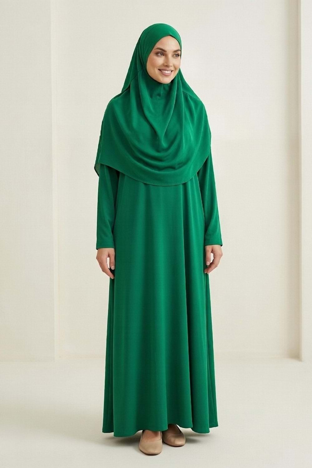 Pratik Başörtülü Kadın Namaz Elbisesi M00802