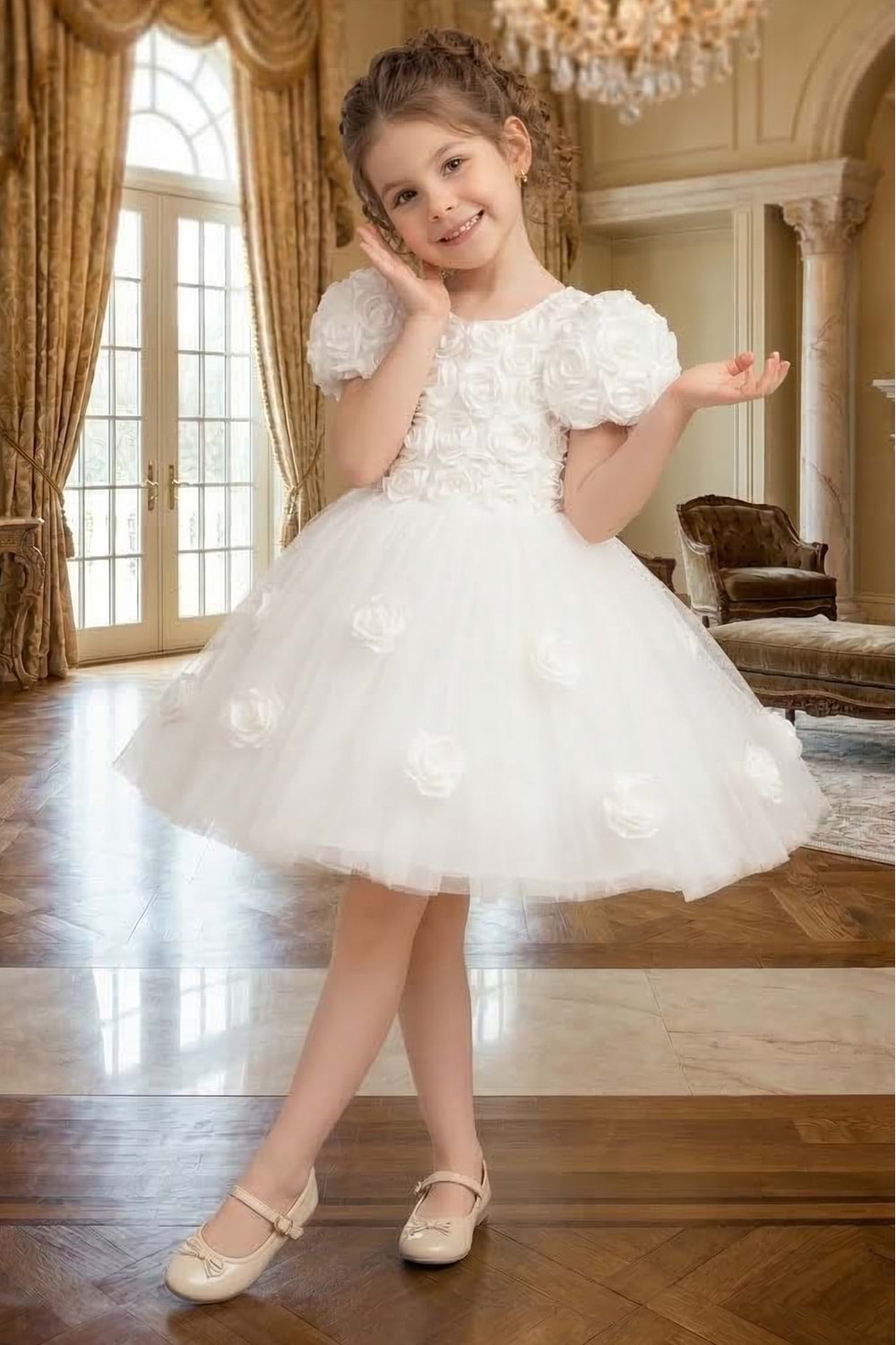 Rosali Lase Detay Kız Tütü Abiye Elbise M00803