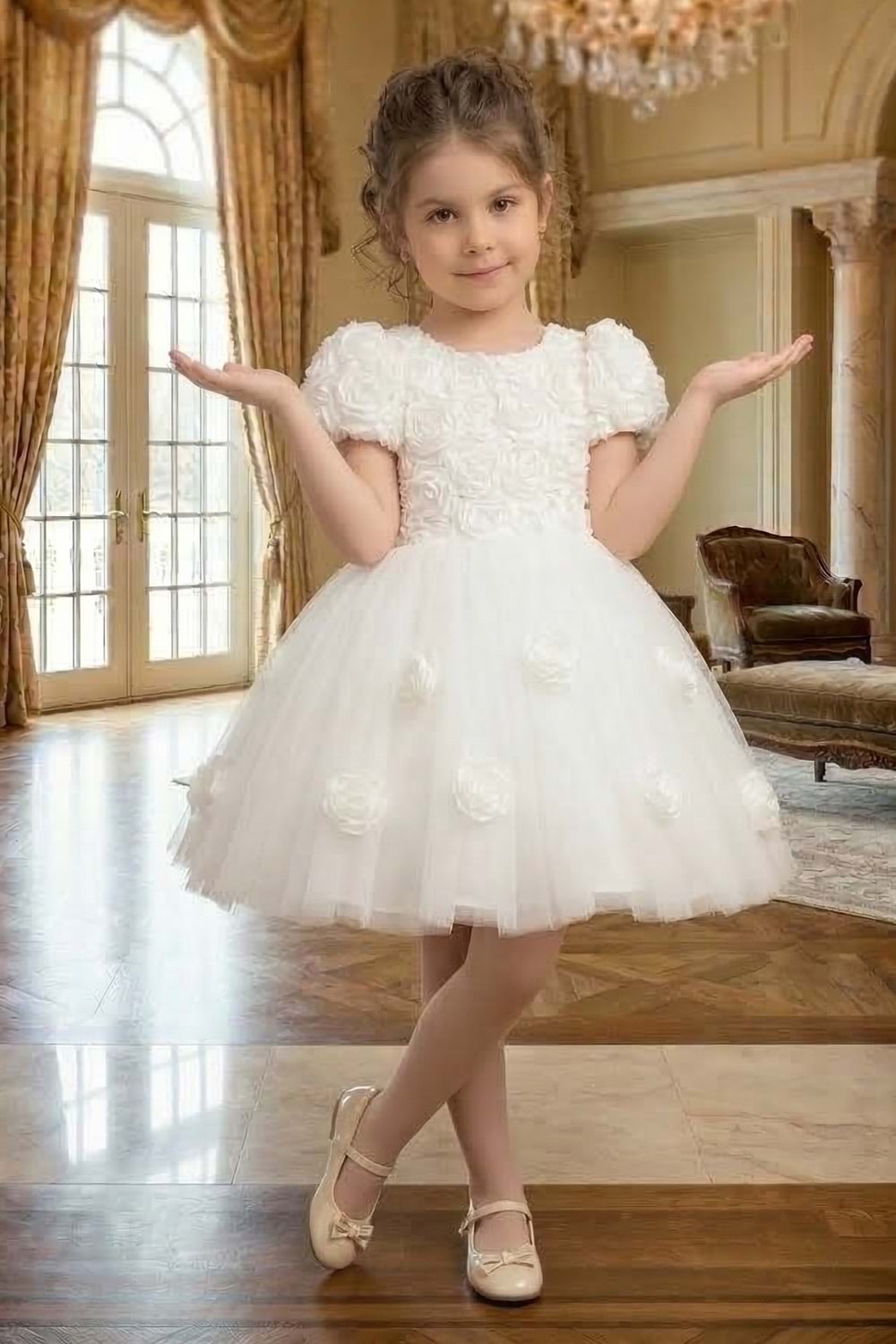 Rosali Lase Detay Kız Tütü Abiye Elbise M00803