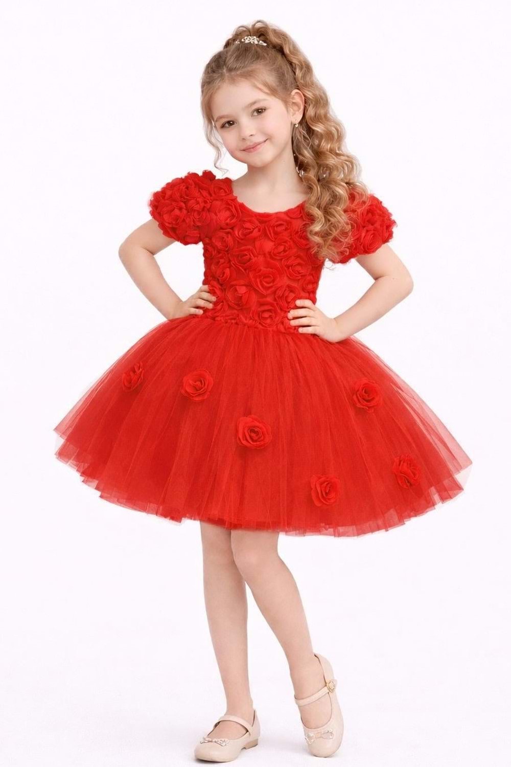 Rosali Lase Detay Kız Tütü Abiye Elbise M00803