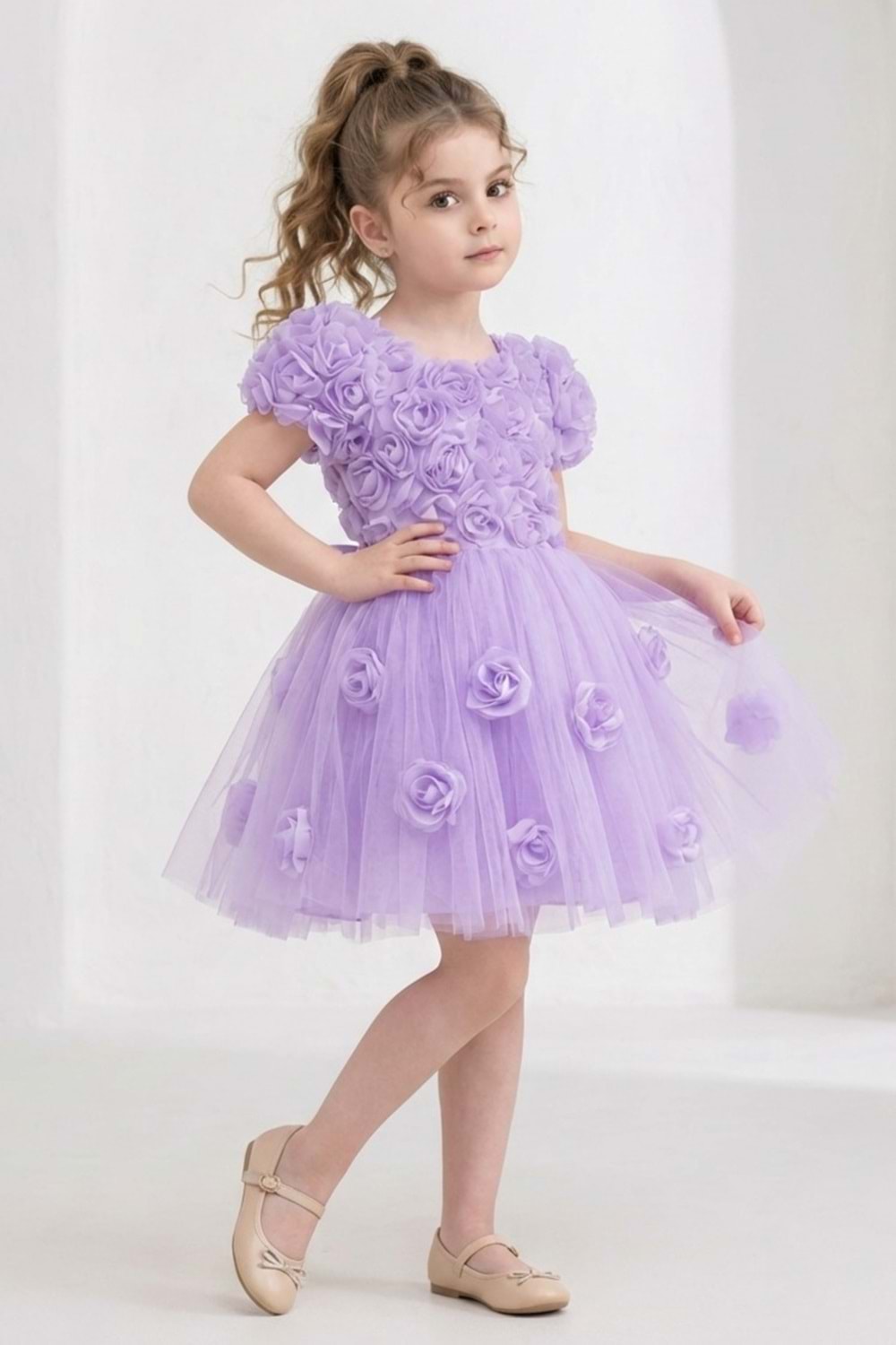 Rosali Lase Detay Kız Tütü Abiye Elbise M00803