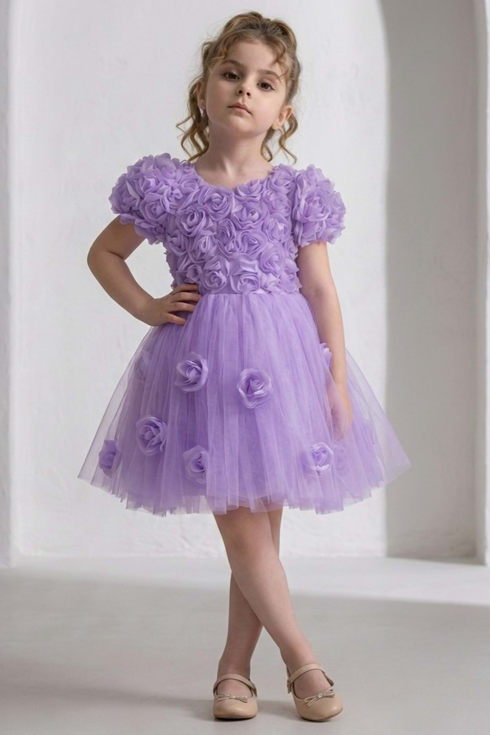 Rosali Lase Detay Kız Tütü Abiye Elbise M00803